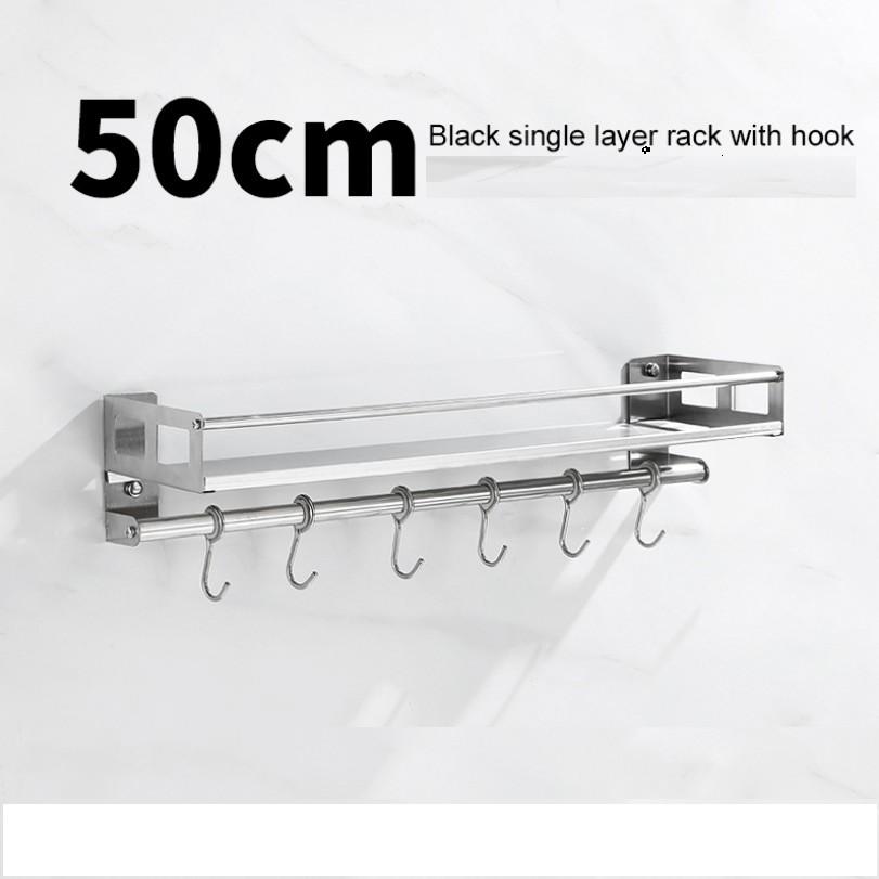 Kệ dán tường đựng gia vị đa năng kèm 6 móc