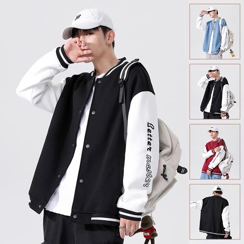 Áo Khoác Bomber Nam Nữ Unisex Phối Tay Trắng In Chữ Form Rộng Thời Trang Zenkonu AO KHOAC NAM 047V1