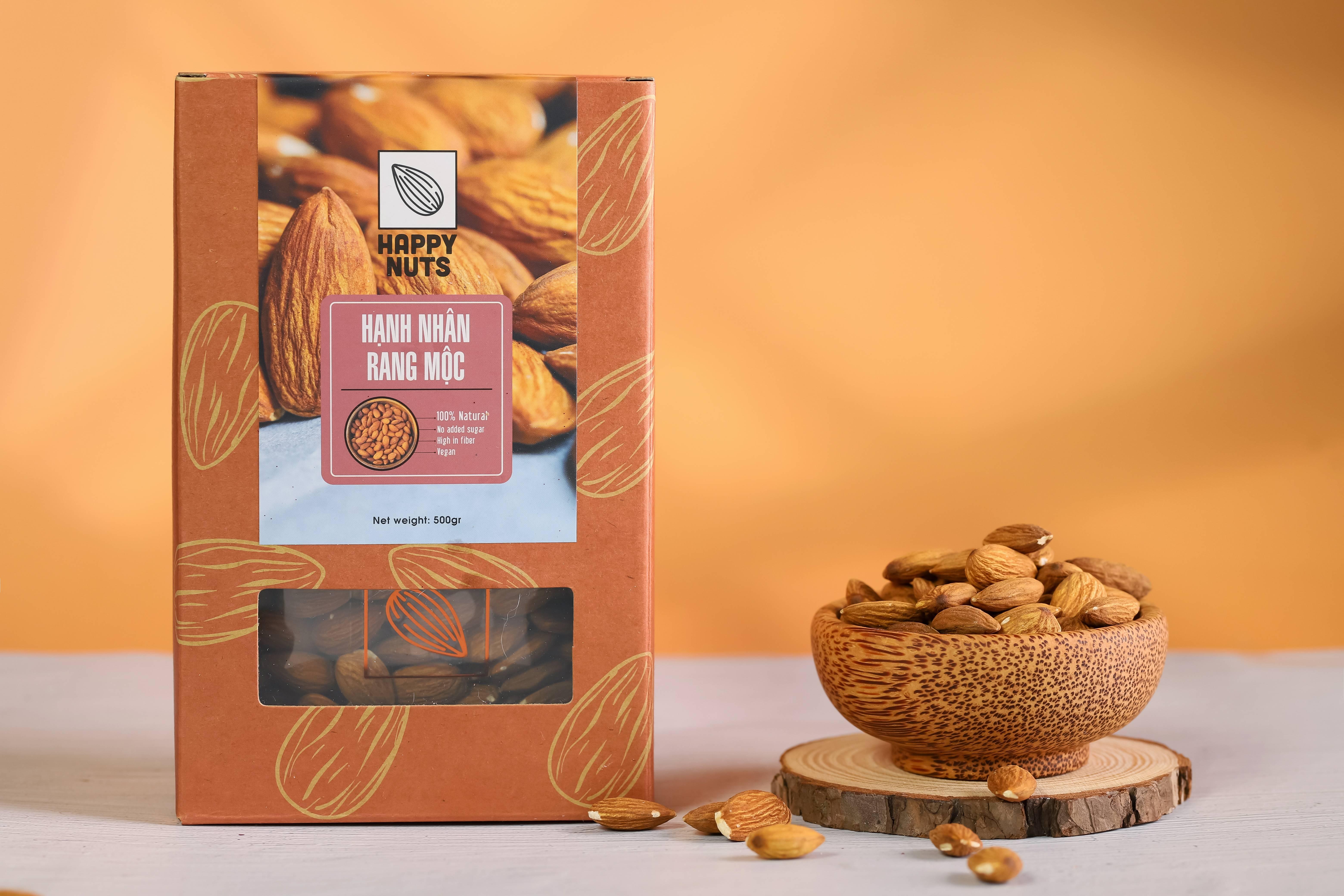 Hạnh nhân rang mộc Happy Nuts 500g