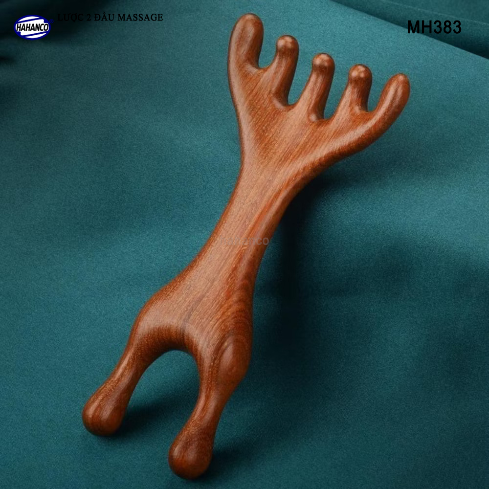 Lược Châm Cứu Hươu Bằng Gỗ Gõ Đỏ HAHANCO Giúp Lưu Thông Máu Mát Xa Toàn Thân - MH383