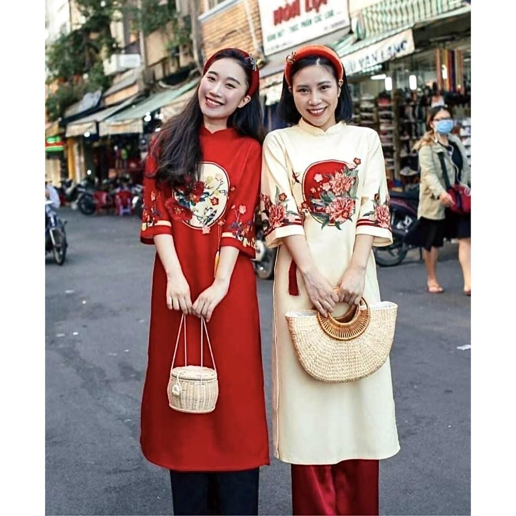 Set áo Dài Cách Tân Mẹ và Bé Đón Tết Siêu Đẹp