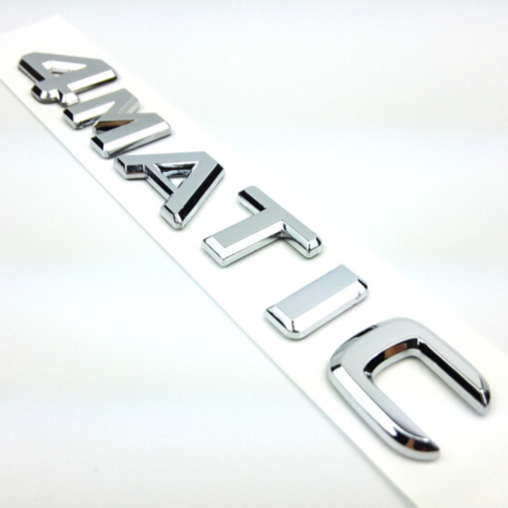 Tem, Decal logo inox 3D chữ nổi 4 MATIC dán xe đuôi ô tô, xe hơi G30209