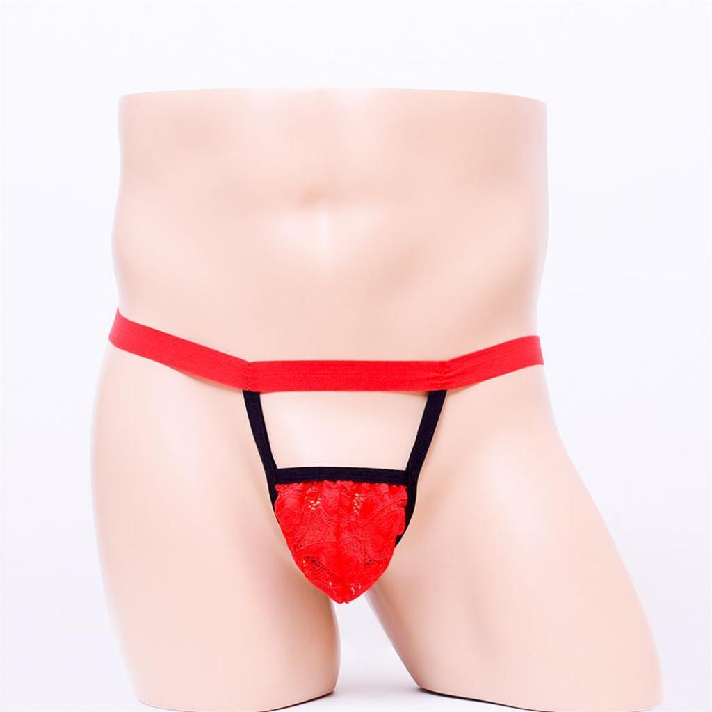 2-6pack Mens Sexy Mini Lace See-through Pouch G-string T-back Briefs Underwear