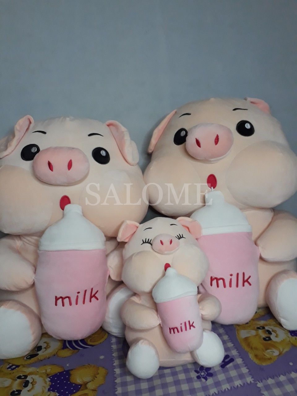 Gấu Bông Heo Ôm Bình Sữa Cute, Heo milk, Heo Bú Bình Cao Cấp VIPU, Gấu Bông- Qùa Tặng