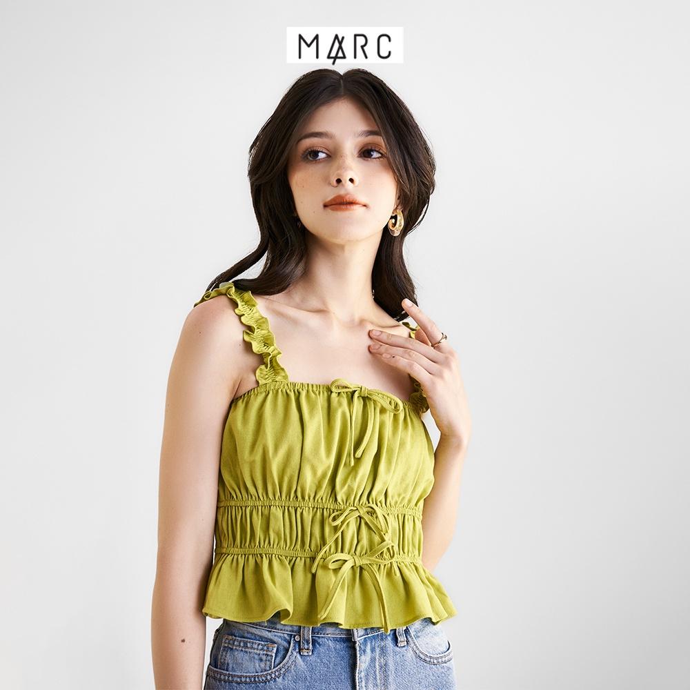 Áo kiểu nữ MARC FASHION linen 2 dây bèo rút nhún