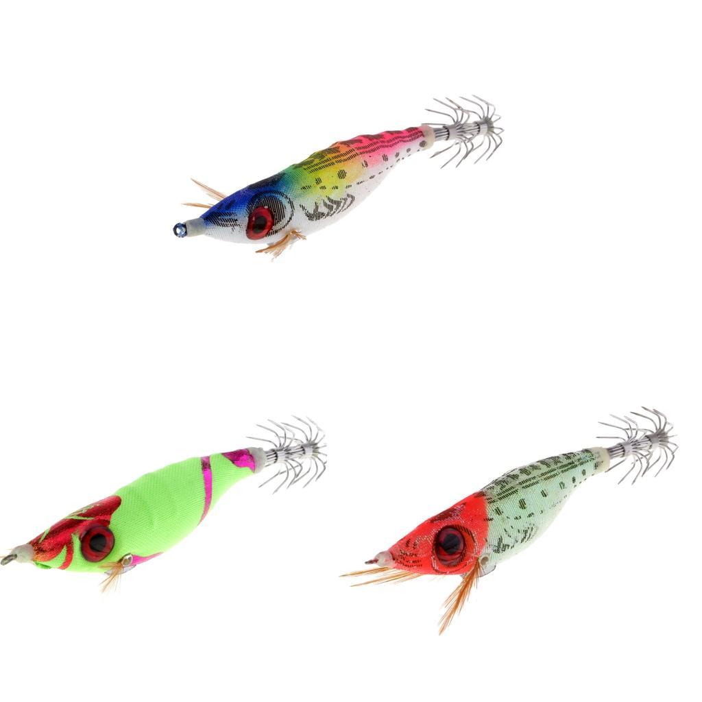 Luminous Tail Squid Jigs Fishing Lures Hook Artificial Shrimp Squid Jig Bait for Sleeve-fish/Squid/Octopus/Cuttlefish