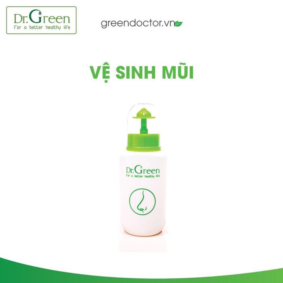 Bình rửa mũi Dr.Green kèm 10 gói muối lô hội (hàng chính hãng)