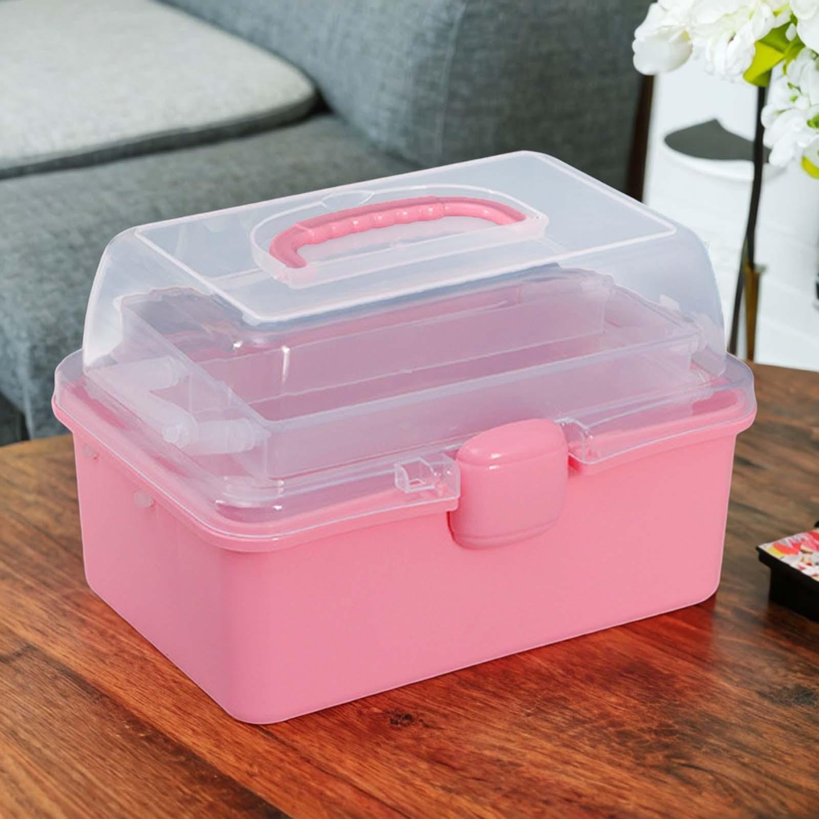 Multifunctional Storage Box Organiser Storage Case Cosmetic Organiser Portable Cabinet with Lid and Handle for Dorm Household