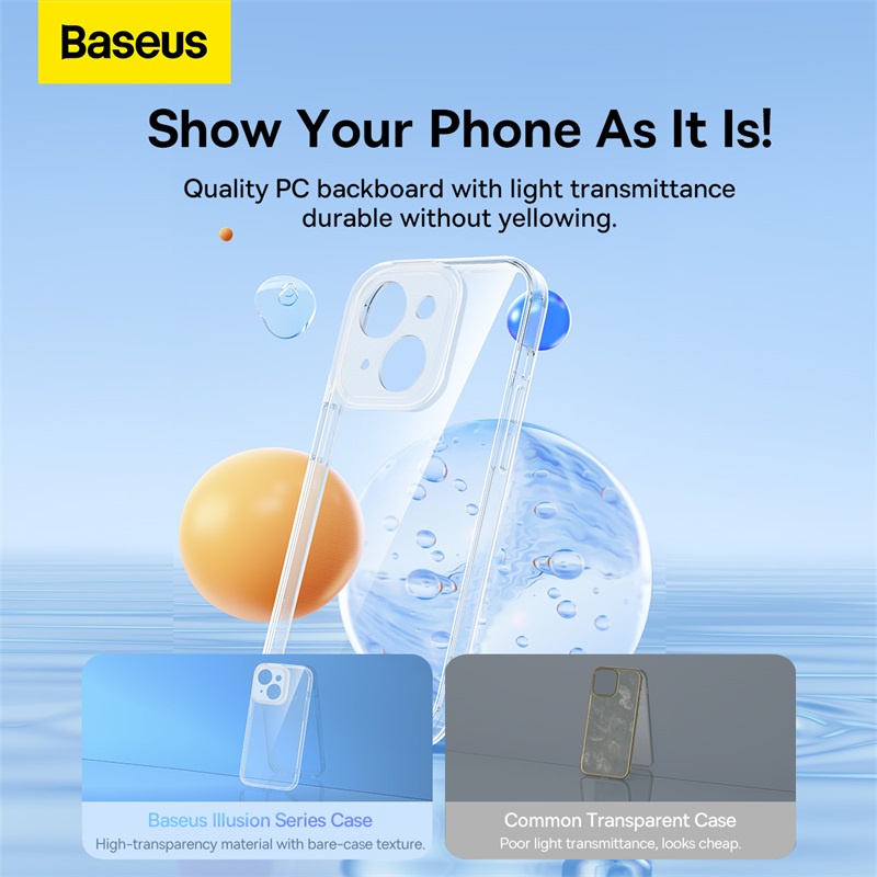 Ốp lưng chống sốc trong suốt cho iPhone 14 Plus hiệu Baseus Protective Case trang bị khung bảo vệ camera, chống chịu va đập cực tốt, độ trong suốt chuẩn HD - hàng nhập khẩu