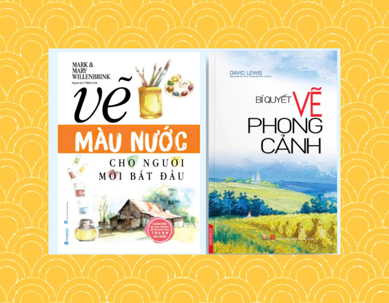 Sách - Combo 2 Quyển Vẽ Màu Nước Cho Người Mới Bắt Đầu (Tái Bản) + Bí Quyết Vẽ Phong Cảnh
