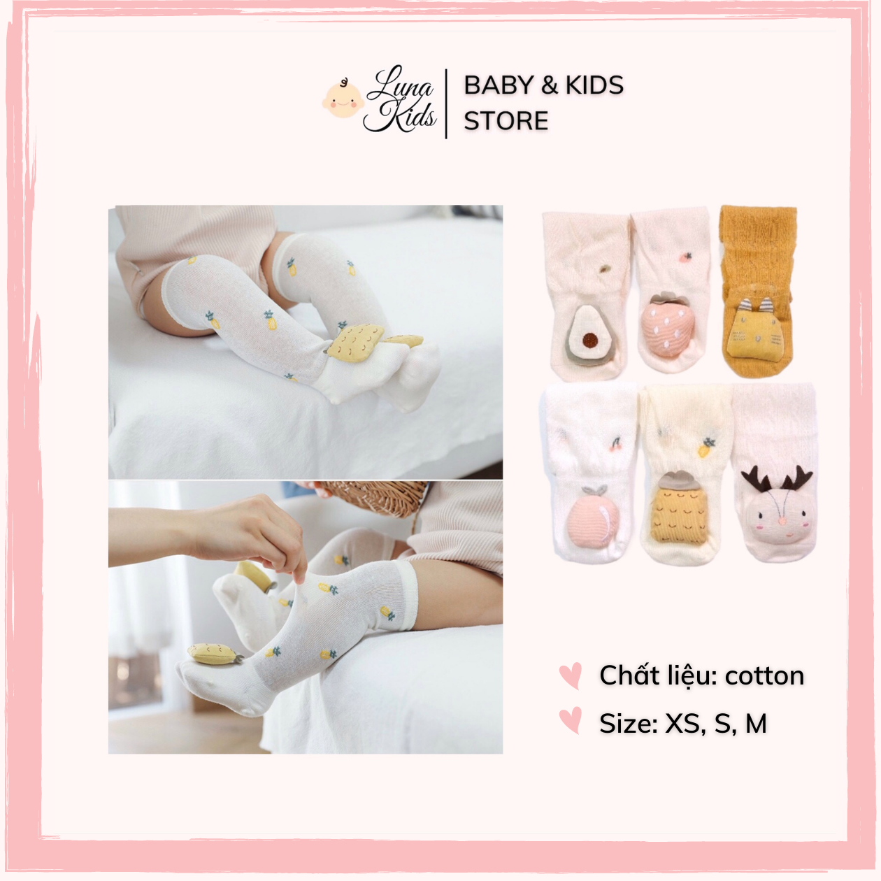 Tất vớ đùi cho bé, bé gái, trẻ sơ sinh - LunaKids [Ảnh thật