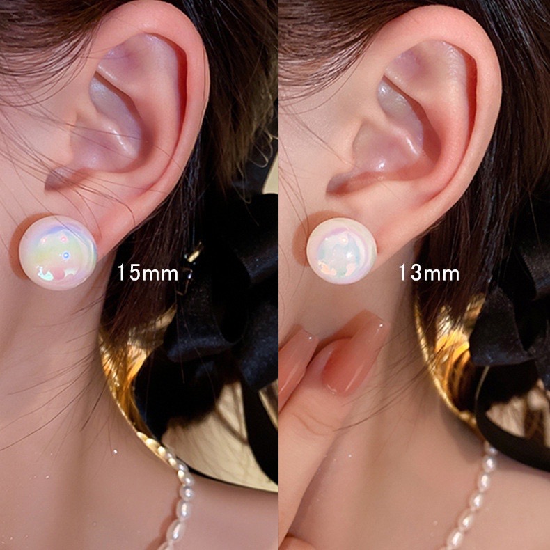 Khuyên tai ngọc trai nhân tạo lấp lánh nhiều size bông tai nữ sát tai sang trọng kiểu hàn quốc