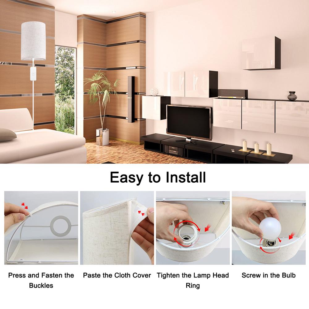 Plug in Wall Sconce 3 Color Temperature Wall Light Wall Lamp with Plug in Cord Dimmable Switch Bulb for Living Room