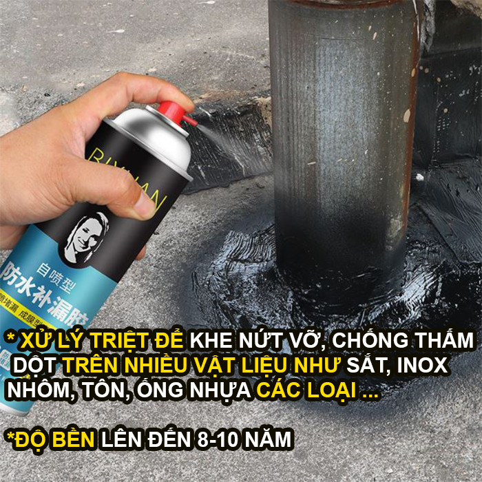 Combo 2 bình xịt sơn chống thấm trần nhà Bixuan dung tích lớn 700ml, sơn chống thấm tường công nghệ Thụy Sĩ