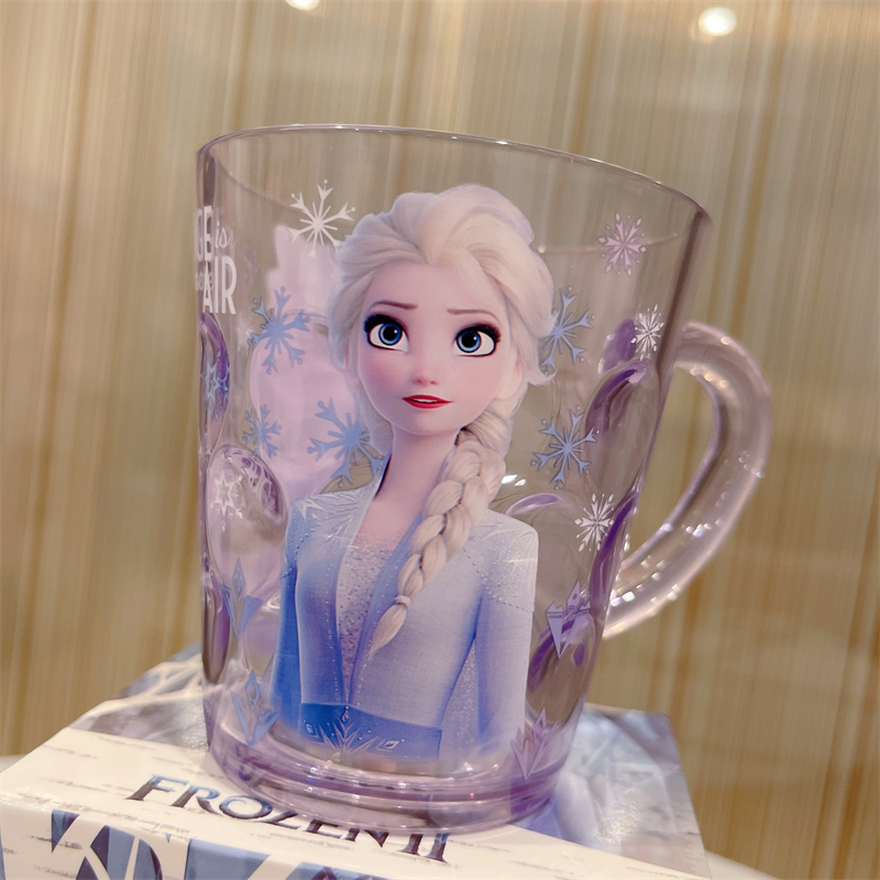 Ly nhựa pha lê trong suốt Disney có quai cầm tay hình Elsa và Anna Frozen 2 cho trẻ em
