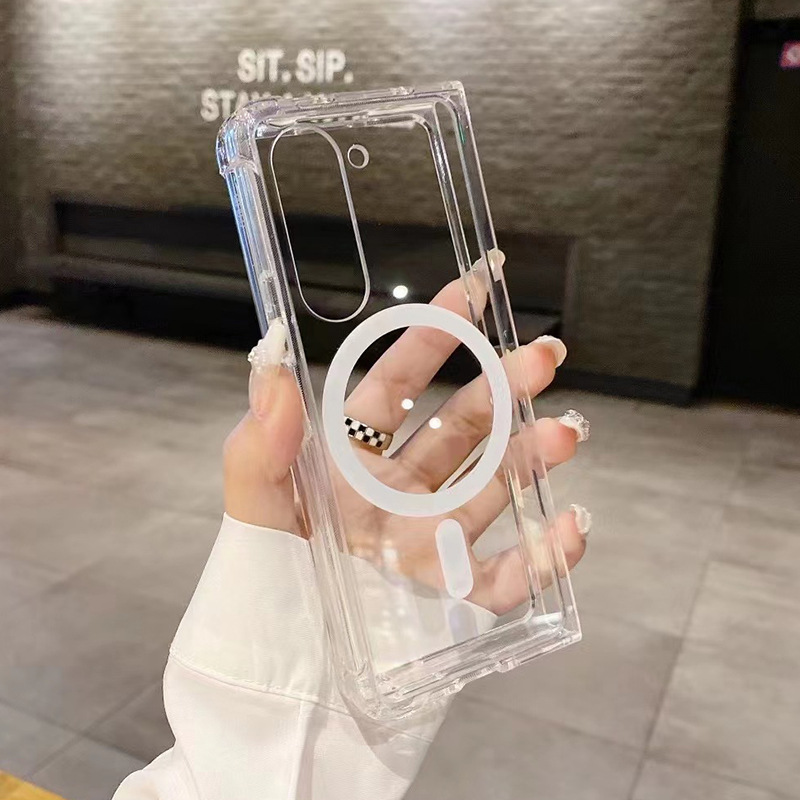 Ốp Lưng Trong Suốt Hỗ Trợ Sạc Từ Tính Dành Cho Samsung Galaxy Z Fold 5 / Z Flip 5, Chống Ố Vàng - Hàng Nhập Khẩu