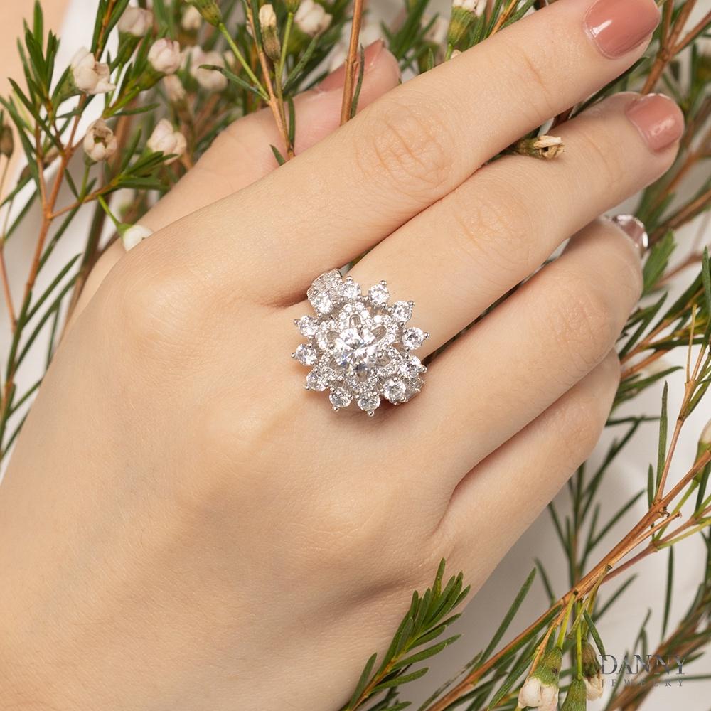 Nhẫn Nữ Bạc 925 Danny Jewelry Xi Bạch Kim Đính Đá CZ KI4GZ018