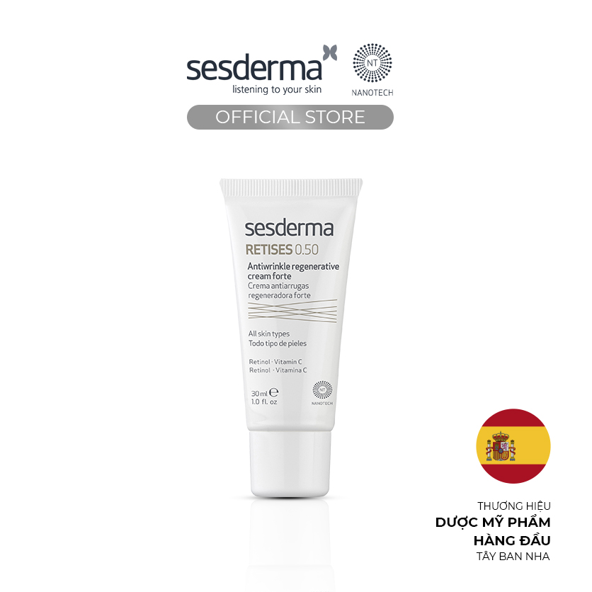 Kem dưỡng da chống nhăn Sesderma Retises 0.5 cho da hỗn hợp và da khô 30ml