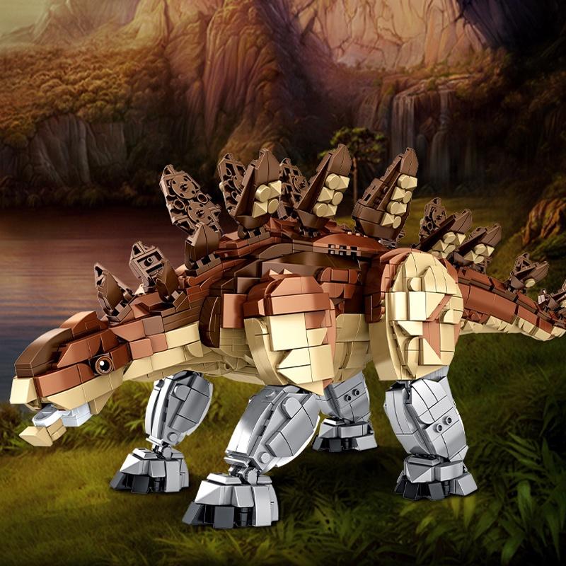 Đồ chơi Lắp Ráp Khủng Long Ăn Cỏ, Panlos 611007 Stegosaurus, Xếp hình thông minh