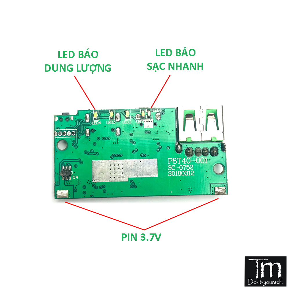 Mạch Sạc Dự Phòng Sạc Nhanh 18W SW6106 Mini Nhỏ Gọn