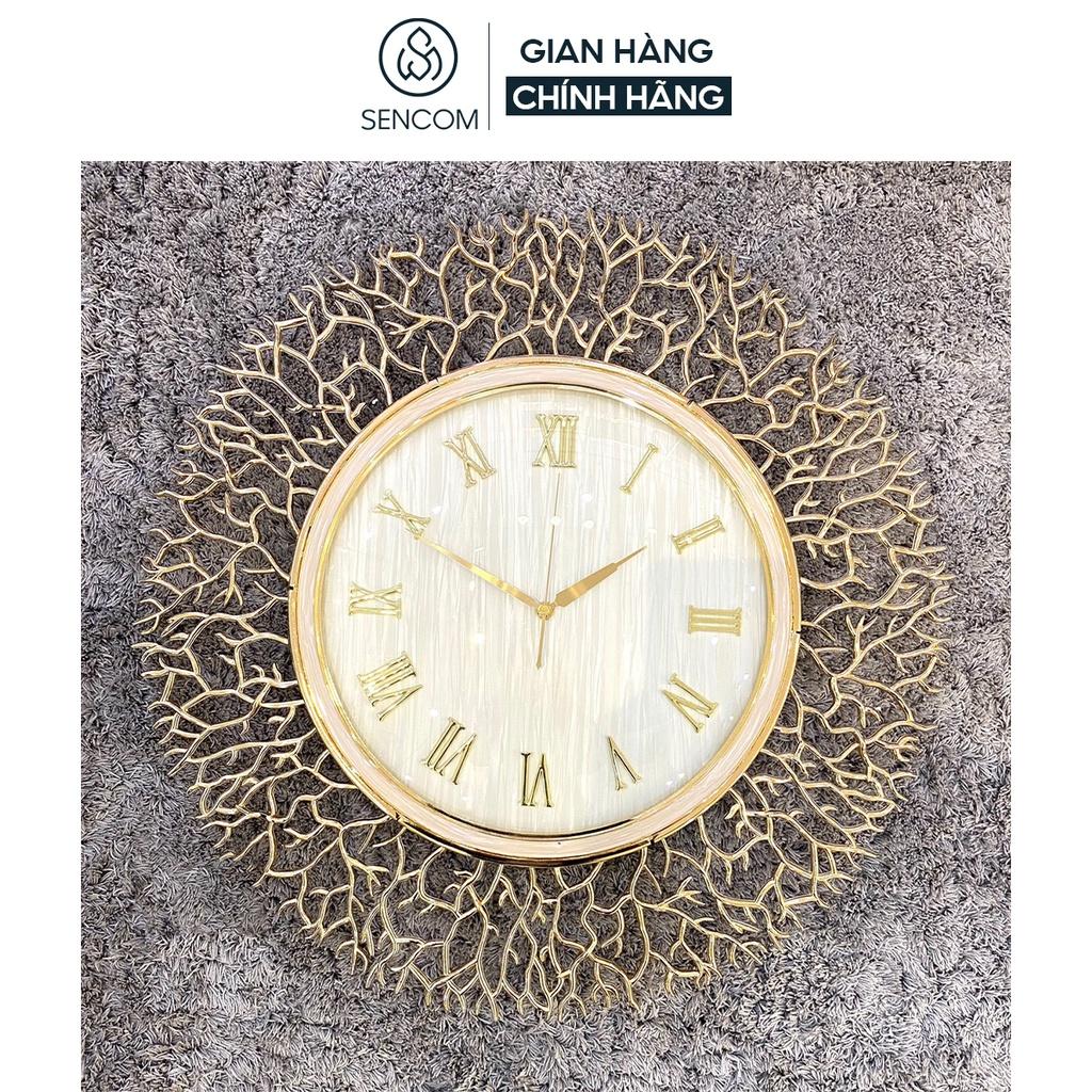 Đồng hồ treo tường nghệ thuật san hô trắng SENCOM thiết kế phong cách Bắc Âu decor trang trí nhà cửa- Hàng chính hãng