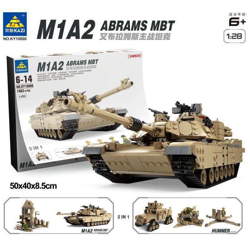 Đồ chơi Lắp Ráp Kazi KY10000 Military Army M1A2 Abrams MBT - Xe Tăng Chủ Lực Biến Hình Xe Hummer