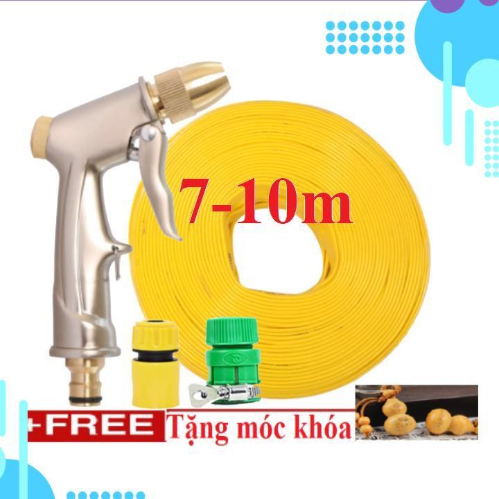 Bộ dây vòi xịt ️bơm nước phun sương️ , tăng áp 3 lần, loại 7m, 10m 206701-1 đầu đồng,cút, + móc khoá