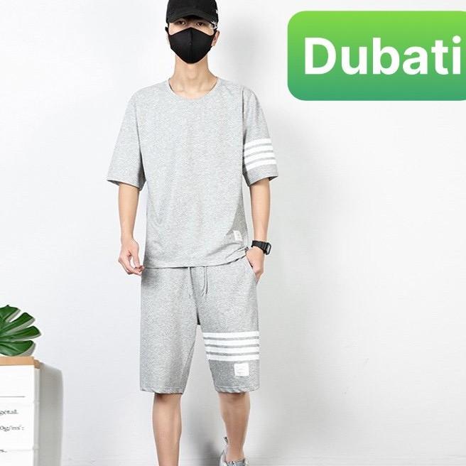 BỘ THỂ THAO NAM, ĐỒ BỘ THỂ THAO CAO CẤP PHỐI SỌC, 3 SỌC CHẤT THUN CO GIÃN - DUBATI FASHION