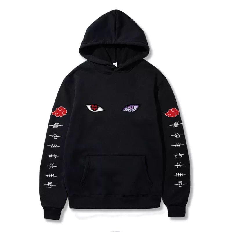 Áo hoodie unisex in hình cặp mắt Uchiha có big size đến hơn 100kg vải nỉ bông dày mịn
