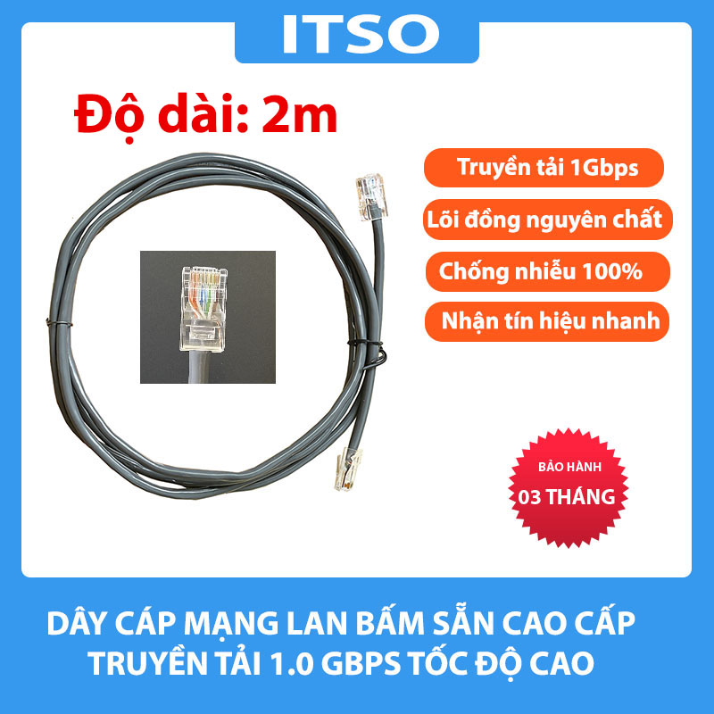 Dây cáp mạng bấm sẵn truyền tải 1.0 Gbps chống nhiễu cao cấp nhiều kích thước