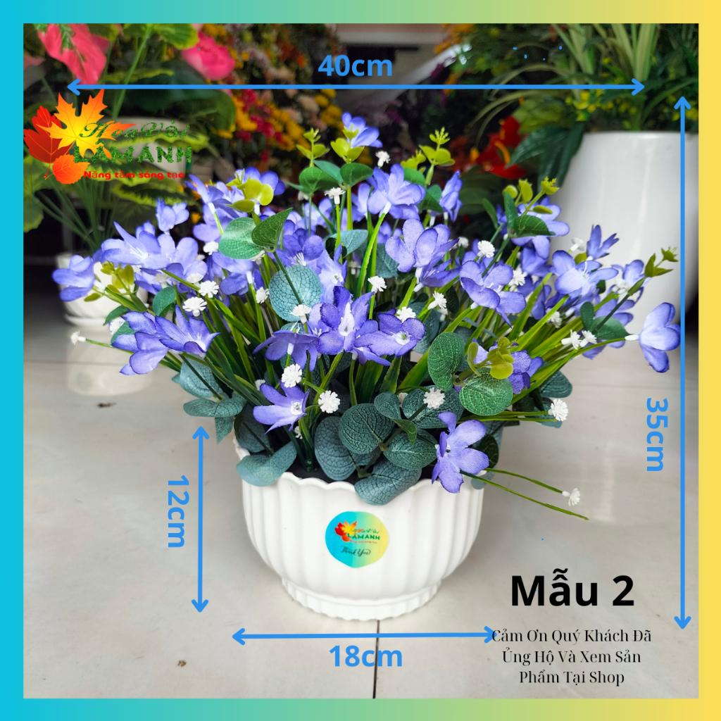 Chậu Hoa Giả để bàn nhiều mẫu mới đã cắm sẵn, Hoa giả trang trí