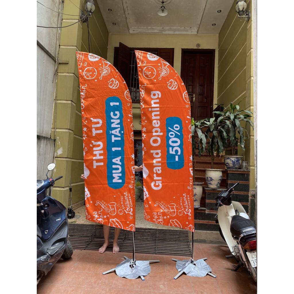 Cờ phướn quảng cáo in theo yêu cầu kích thước 2,5m