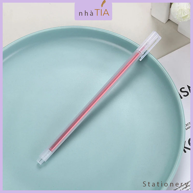 Bút gel đầu 0.5mm vỏ nhám màu kẹo trong suốt