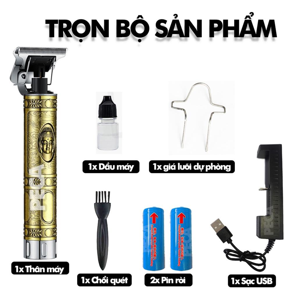 Tông đơ chấn viền không dây Kemei KM-1974A / KM-1974C 2 viên pin rời sạc được dùng fade tóc, cạo đầu cạo trắng