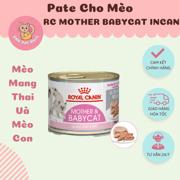 Royal Canin Mother &amp; Babycat - Pate Cho Mèo Mẹ Và Mèo Con Tập Ăn 195gr