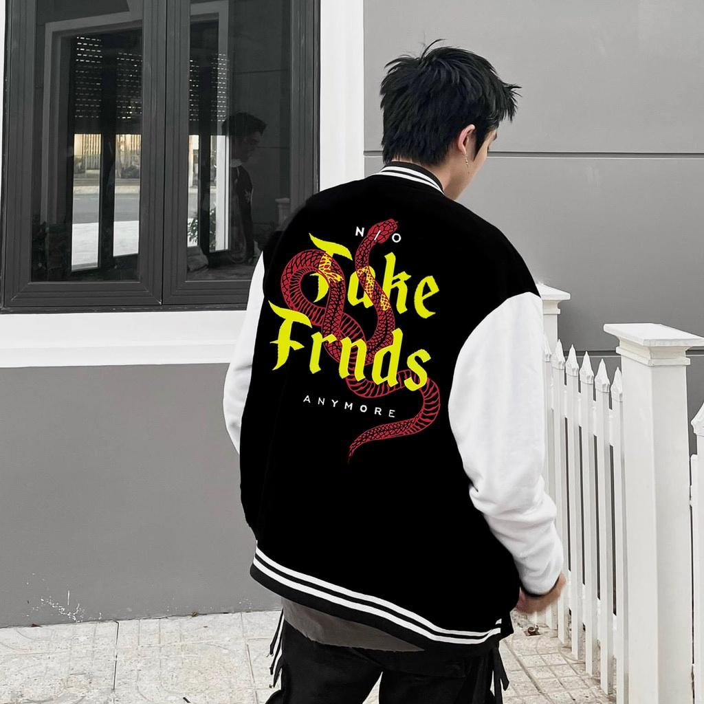 Áo Varsity Jacket SNAKE Ulzzang 3 Màu - Áo khoác Cardigan Bomber 3 màu Unisex phối bo siêu hot - OCEAN.CLO