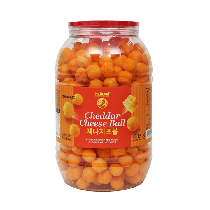 Snack Phô Mai Viên Size Jumbo Cheddar Cheese Ball No Brand 380g