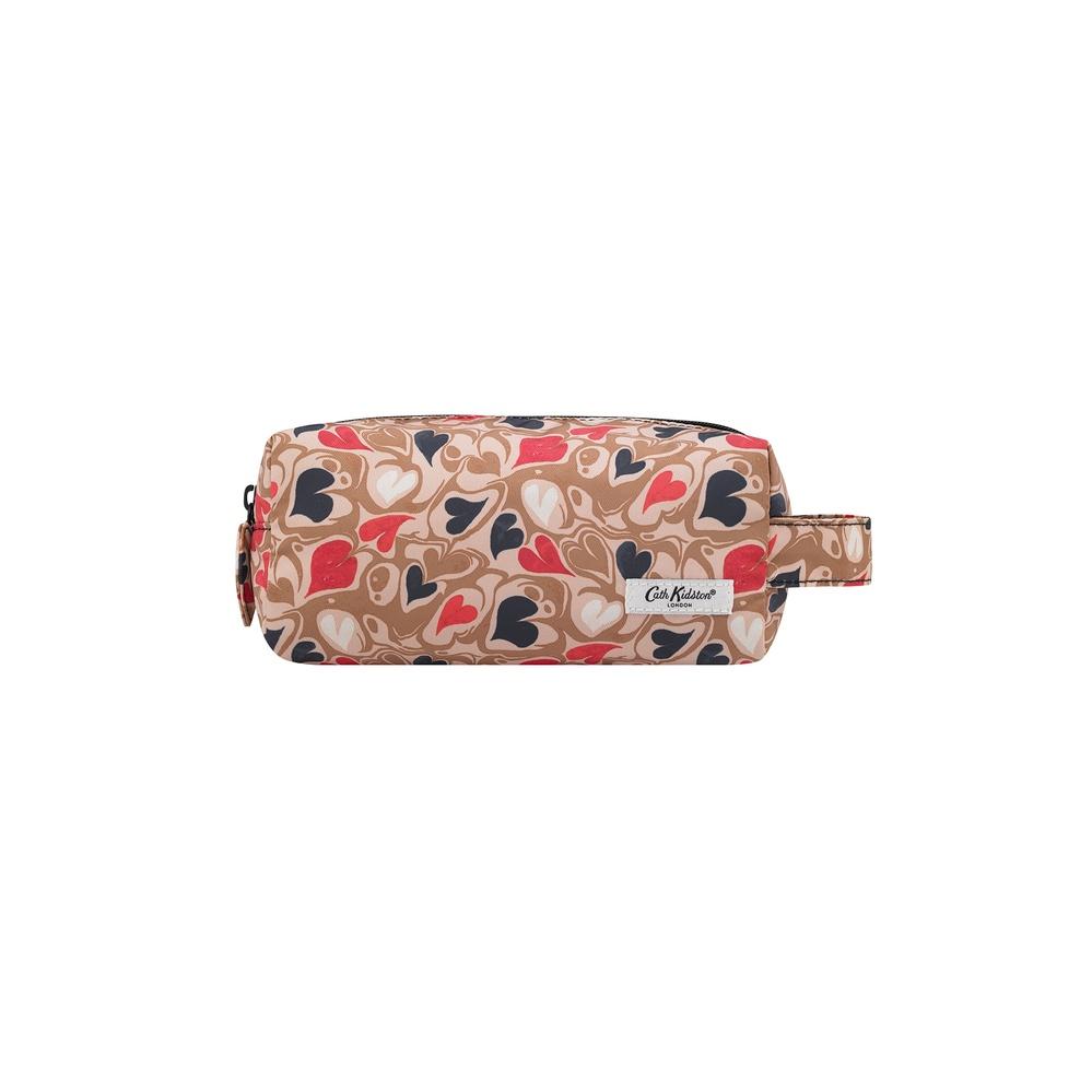 Cath Kidston - Túi đựng mỹ phẩm/Recycled Rose Brushes Bag - Marble Hearts Ditsy - Brown -1042573