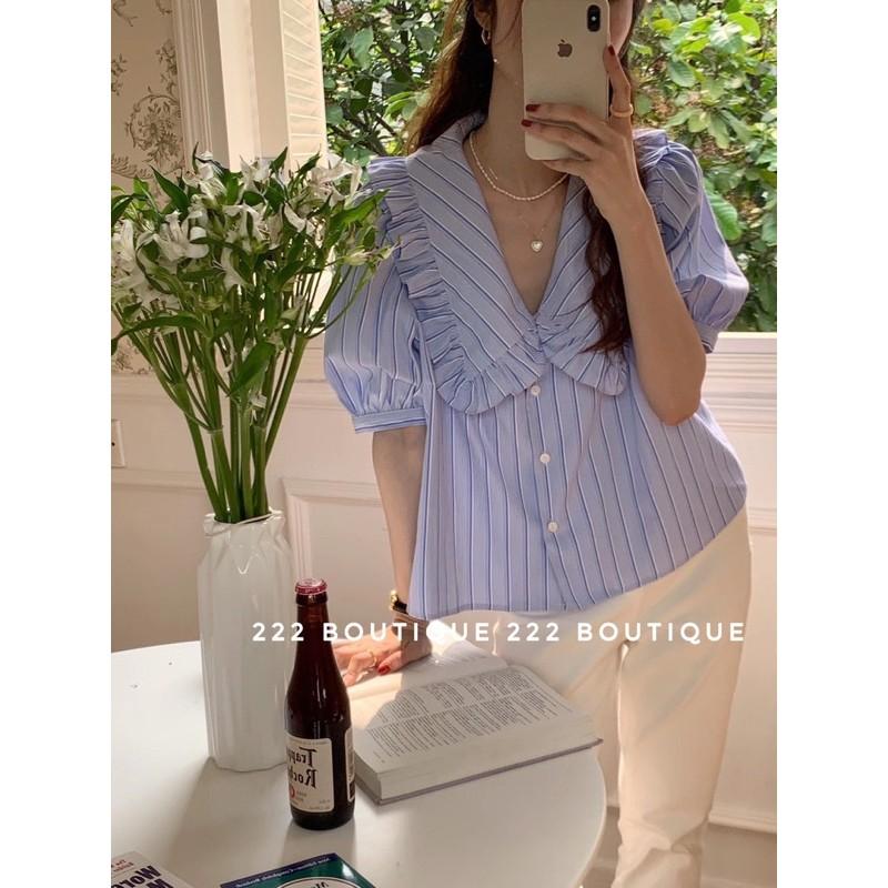 Áo somi thô cổ sen M.five