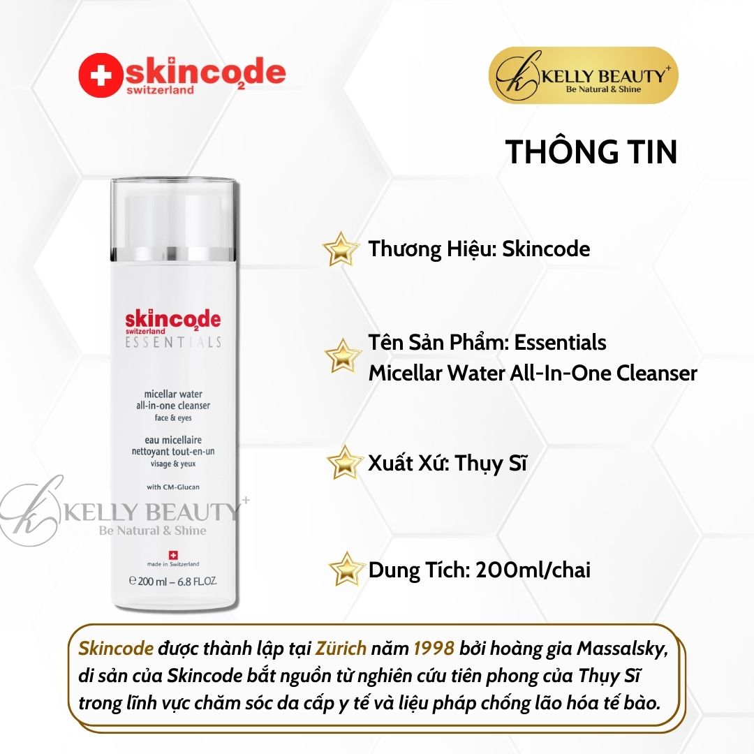 Nước Tẩy Trang Kiêm Rửa Mặt Skincode Essentials Micellar Water All-In-One Cleanser | Kelly Beauty