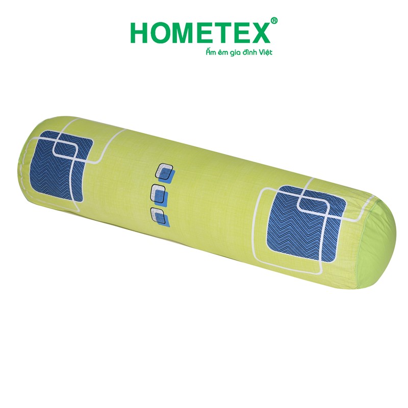 Gối ôm dây kéo phối cotton hoa Hometex (37 x 105 cm) - Giao màu ngẫu nhiên