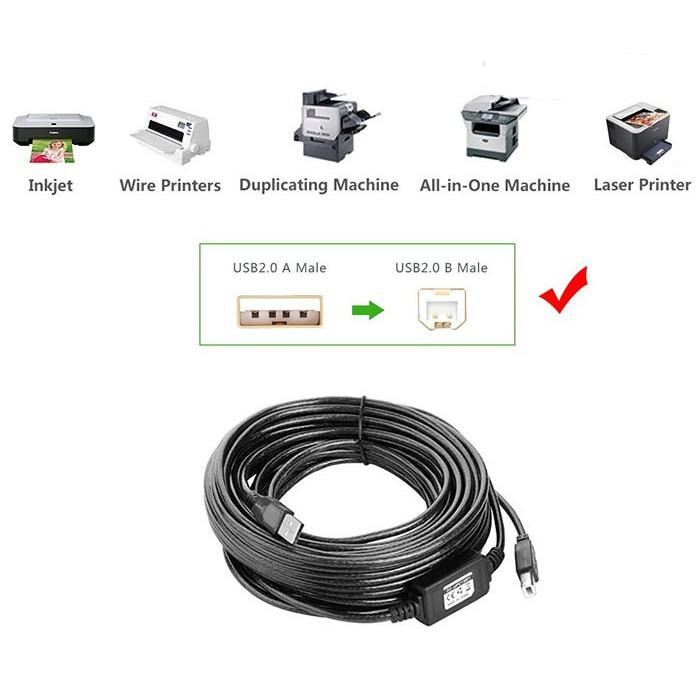 Cáp máy in USB 2.0 cao cấp chính hãng Ugreen 10374 dài 10M