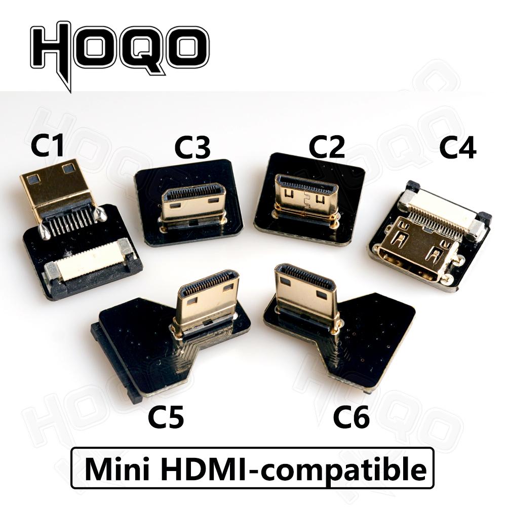 Tương thích với HDMI, FPV HDMI ffc HDMI Ribbon Cable 90 độ Mini/Micro HDMI sang tiêu chuẩn HDMI PCB Connector 20pin fpv micro hdmi 5cm