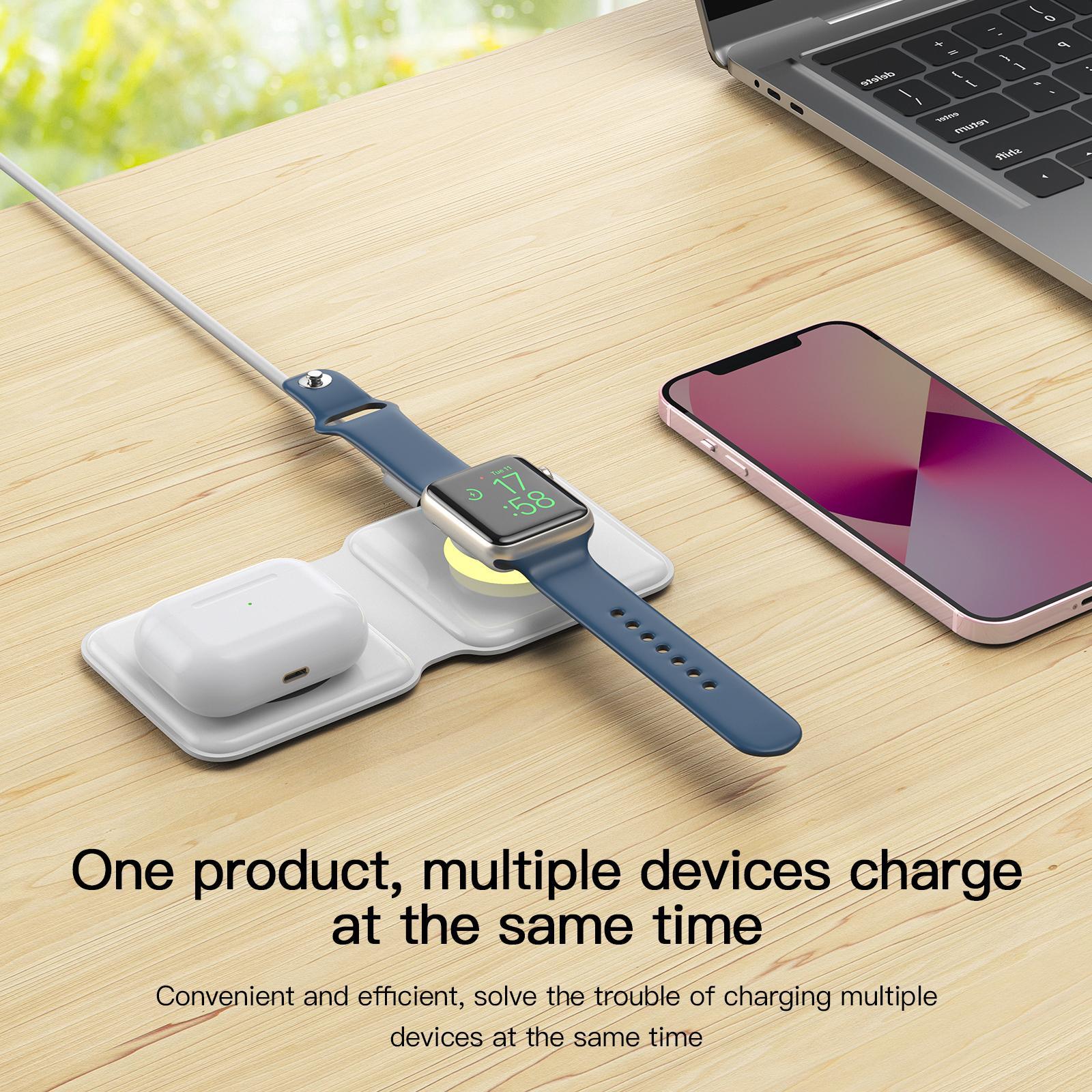 Charging Dock Stand 15W Fast Foldable Silicone White