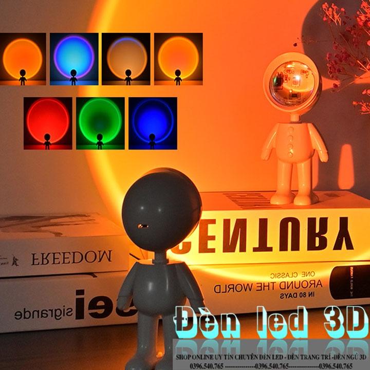 Đèn led robot trang trí, đèn chụp hình sáng tạo nhiều màu sắc có điều khiển