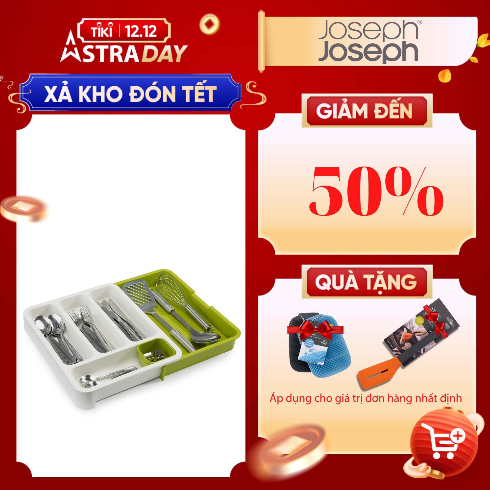 Dụng Cụ Đựng Có Ngăn Kéo Joseph Joseph xanh lá-850413