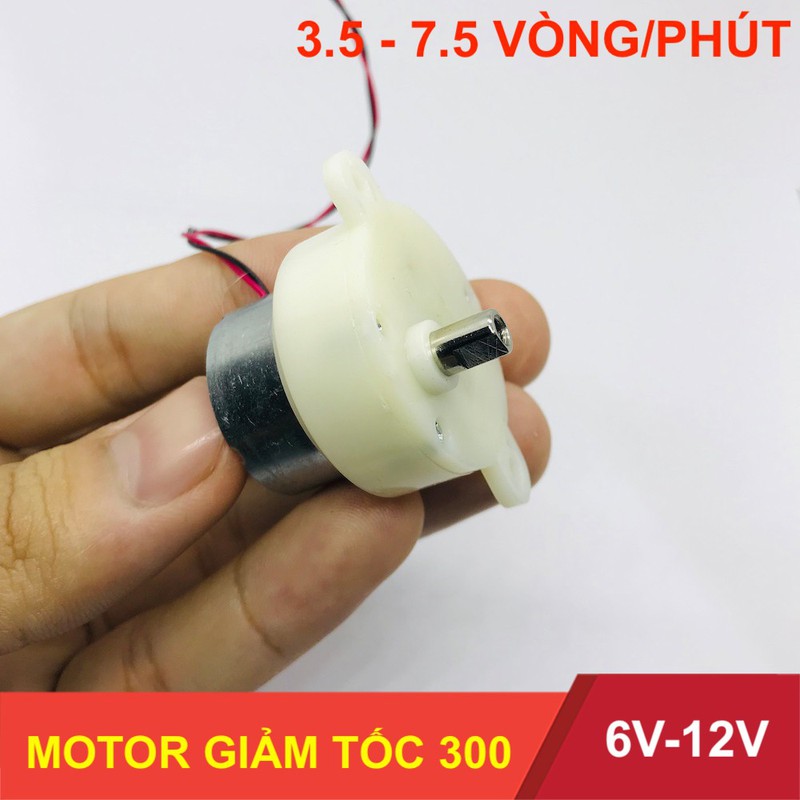 Motor giảm tốc mini 300 điện áp 6V - 12V tốc độ 3.5 - 7.5 vòng - LK0176 - LK0176