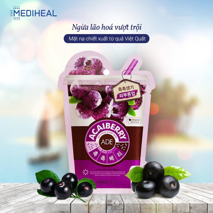 Mặt nạ dưỡng ngăn ngừa lão hóa da chiết xuất quả việt quất Mediheal Acaiberry Ade Mask 25ml