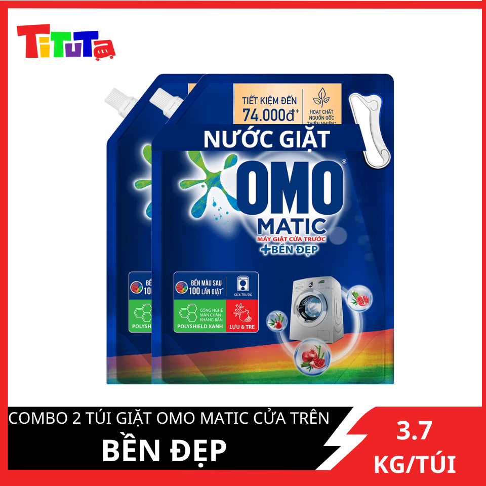 COMBO 2 túi nước giặt OMO Cửa trước Bền Đẹp 3.7kgX2