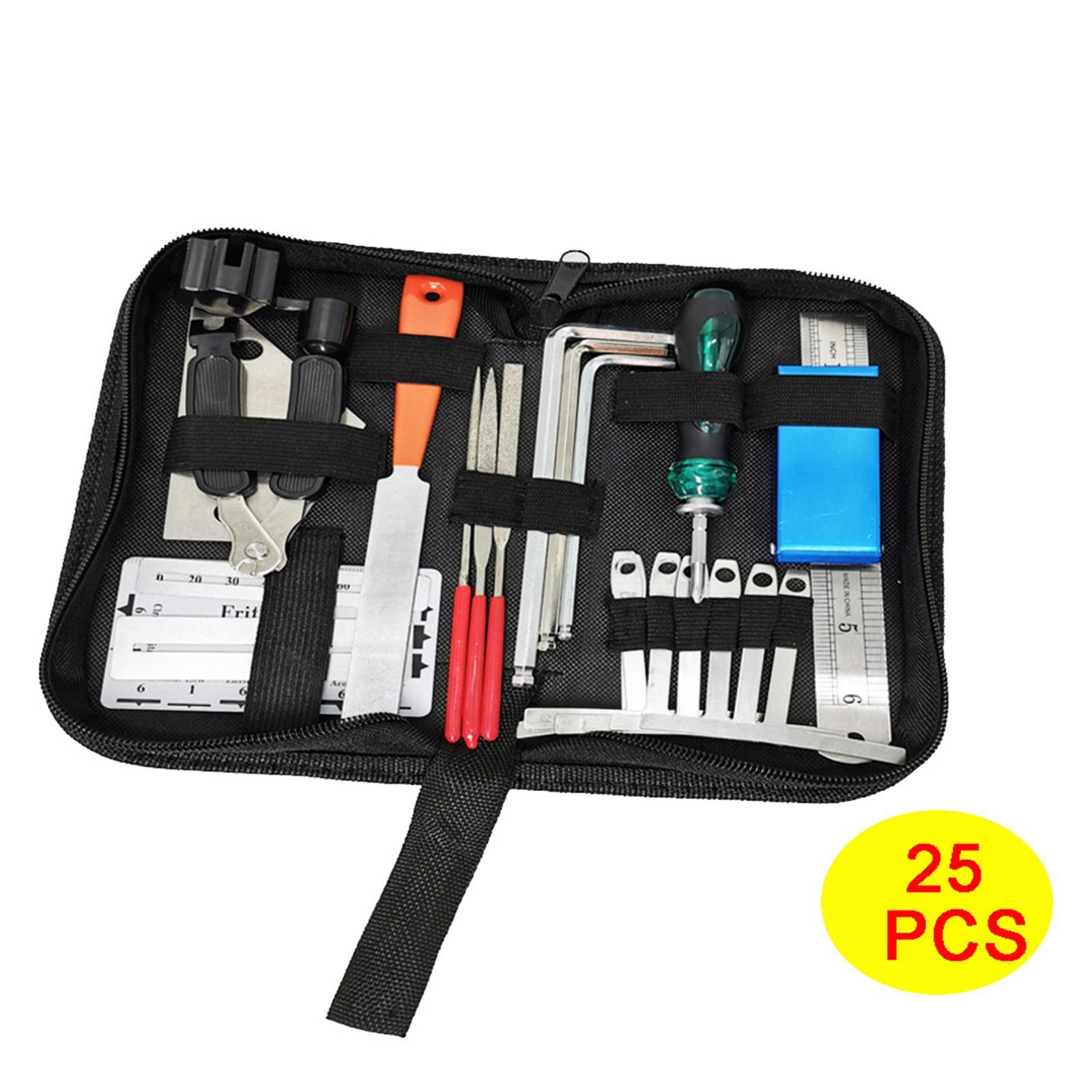 25xGuitar Tool Kit Guitar Maintenance Tool Kit for Acoustic Electric Guitar